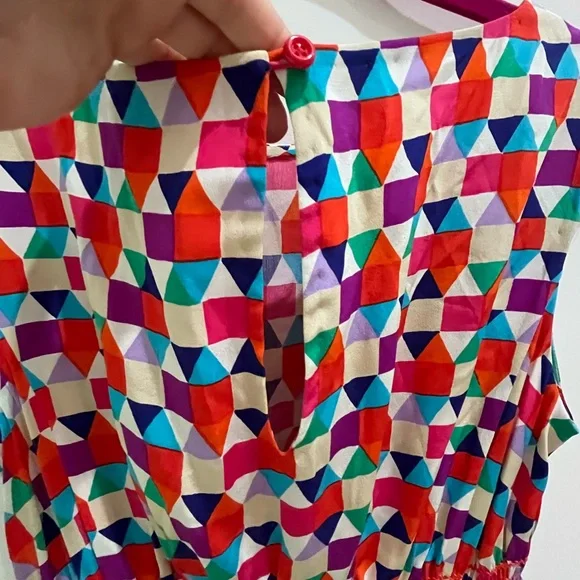 Kate Spade Multicolor Tile Silk Blaire Midi Dress - Picture 8 of 10